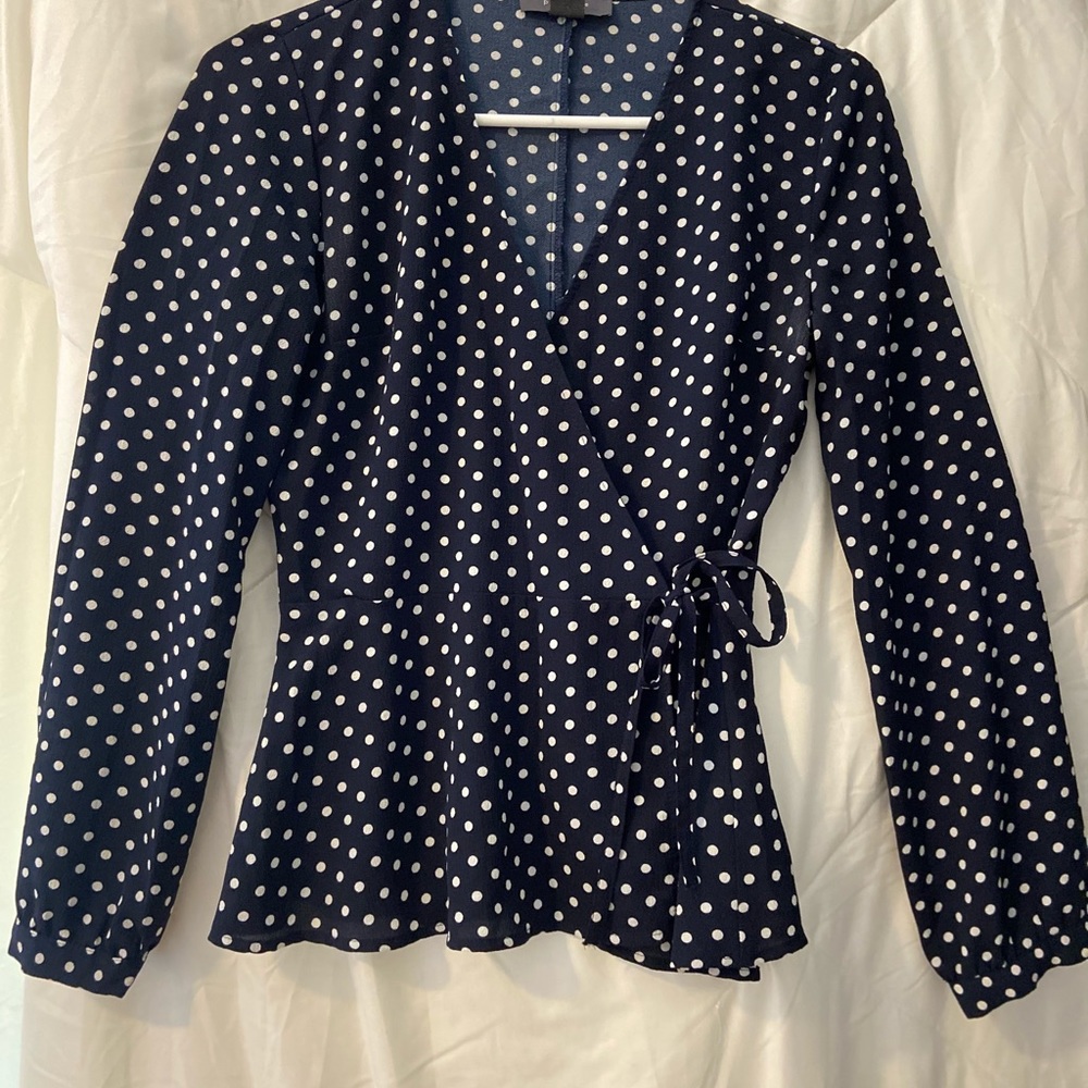 Polka Dot Tie Front Shirt